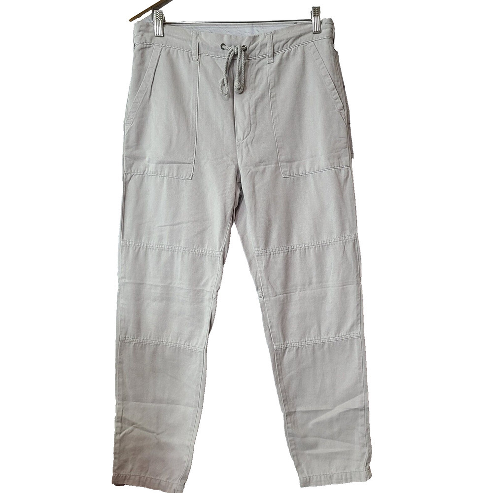 Anthropologie Cloth & Stone Casual Pants Womens Medium Beige Gray Pockets Tencel